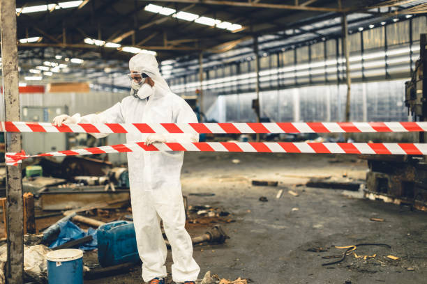 Professional Sewage Cleanup technician working in Hazlet, NJ